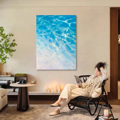 现代简约北欧风蓝色大海清新自由客厅玄关装饰画文艺卧室餐厅挂画