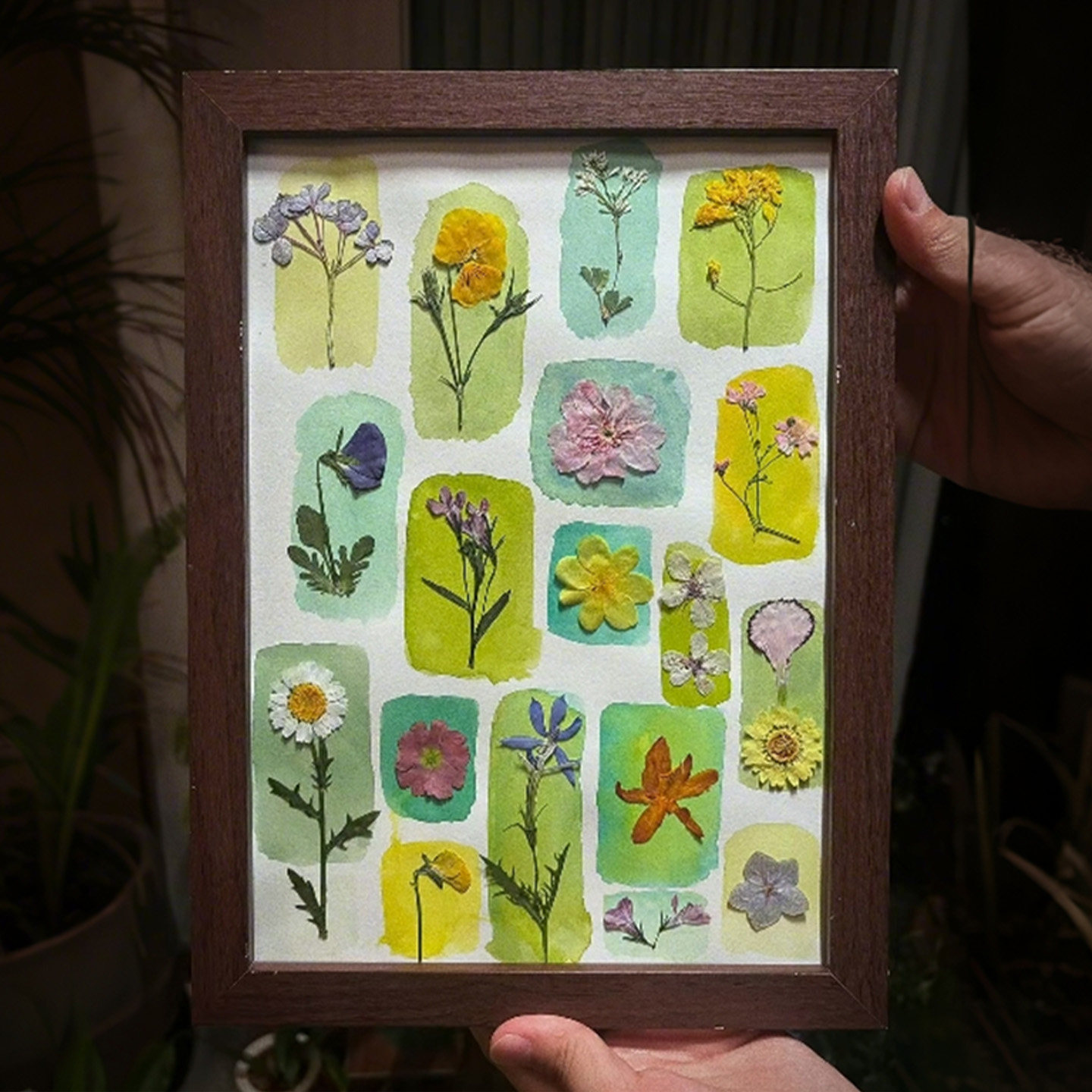 森系干花清新植物标本装饰画复古客厅挂画治愈系卧室餐厅墙壁画