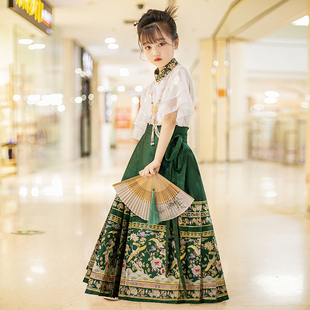 马面裙女童夏季天国风明制汉服儿童改良古风套装女孩唐装薄款长裙