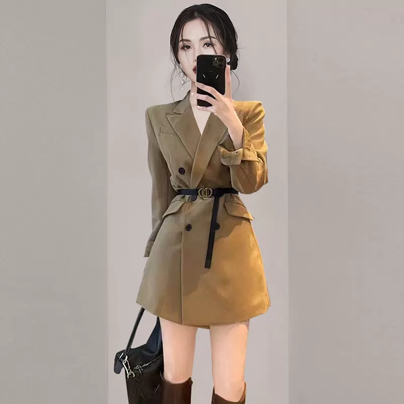 小个子时髦高级感西装外套连衣裙