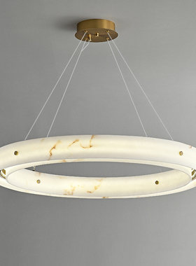 法式轻奢云石客厅吊灯设计师新款款大气简约圆形别墅卧室餐厅灯具