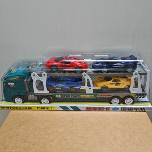 新款 万佳乐500赛车拖卡运输车队儿童玩具惯性大汽车 包邮 吸塑罩装