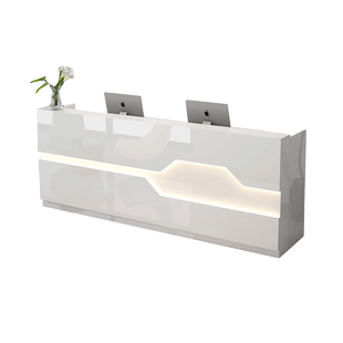 前台收银台美容院吧台简约现代小型商用吧台桌公司接待台前台定制