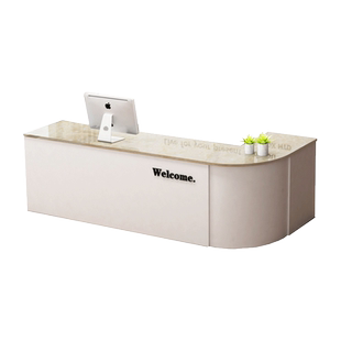 弧形办公前台接待台收银台店面吧台柜台桌小型水果店超市便利店