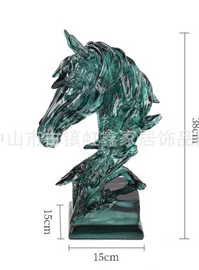 现代轻奢办公室马头雕塑摆件玄关客厅酒柜电视柜别墅开业艺术