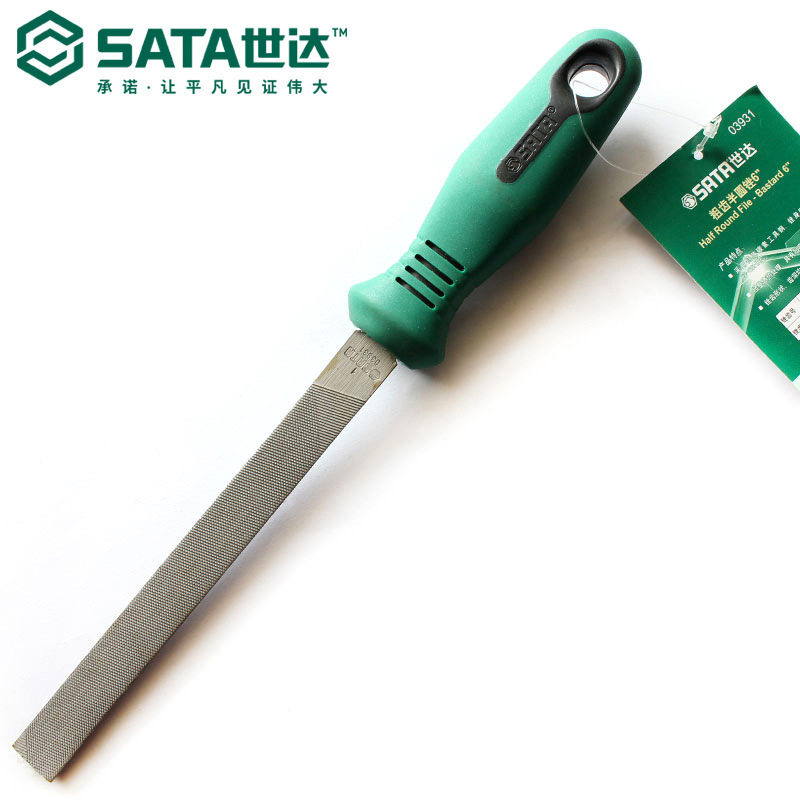 世达03931-42粗中细齿锉刀钢锉半圆锉工具sata扁锉平板搓尖头