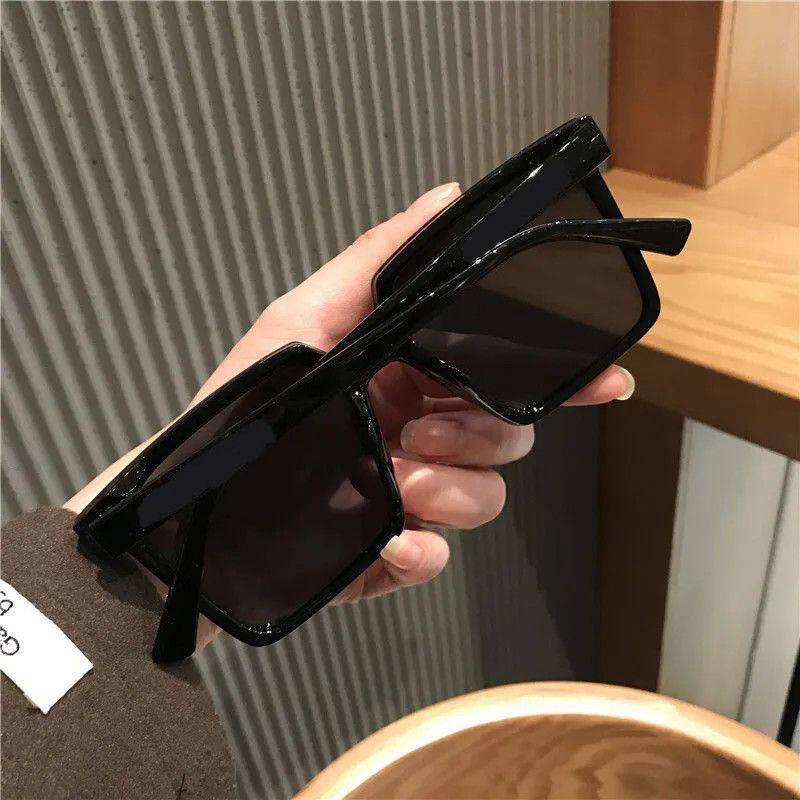 高颜值潮流墨镜&middot;黑PC树脂大长方形&middot;圆脸方脸适用墨镜男款太阳镜
