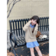 蓝色衬衫 女童秋冬学院风V领针织套头毛衣 连衣裙 CHILD NONO