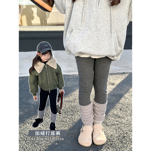 加绒休闲长裤 NONO 拼接百搭打底裤 秋冬女童新款 CHILD