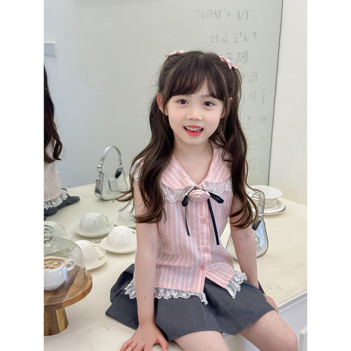 立体玫瑰背心NONOCHILD甜美夏季