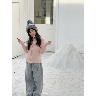 宽松假两件屁帘直筒裤 秋冬女童满印蝴蝶结休闲长裤 CHILD NONO