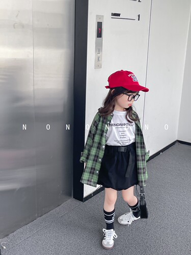 NONOCHILD复古港风女童半身裙