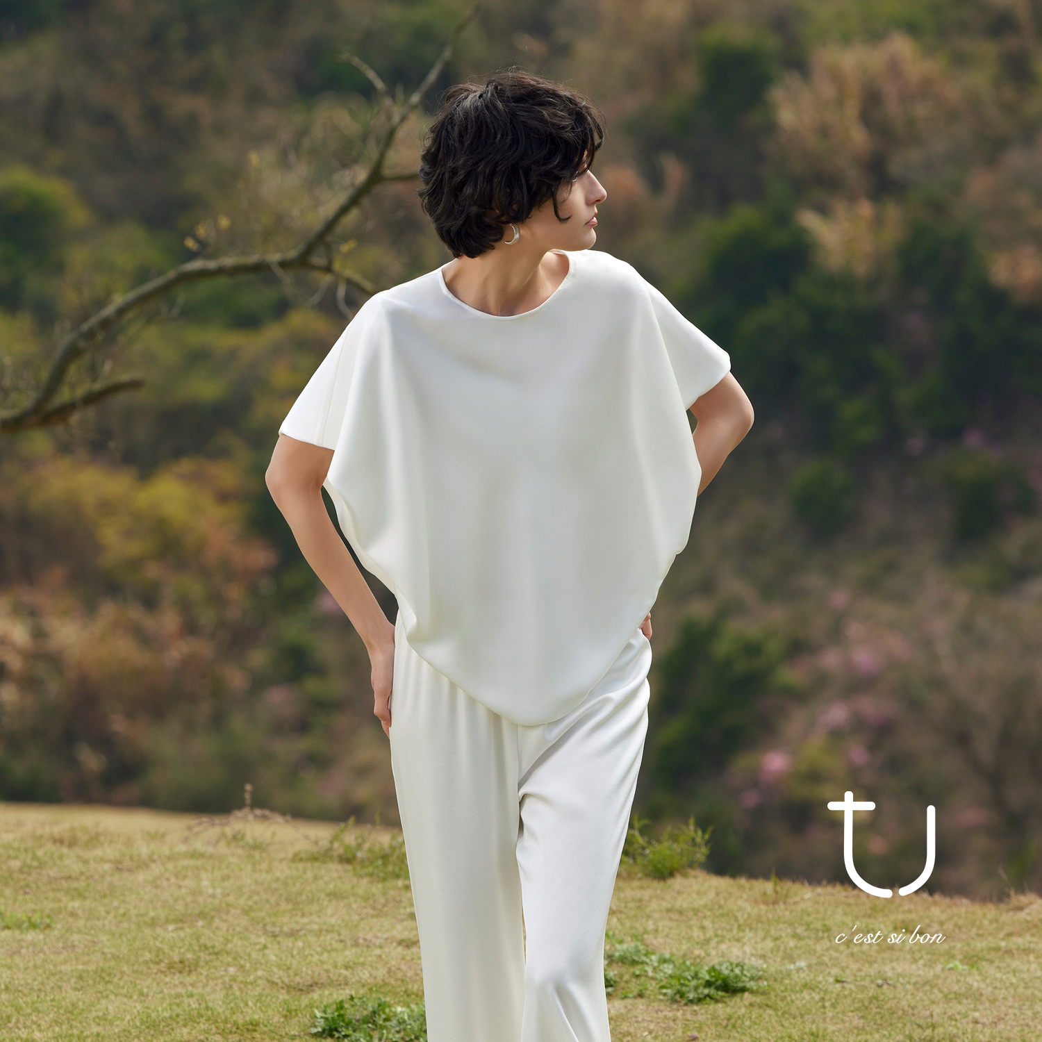 TU女装气质套头短袖醋酸T恤上衣