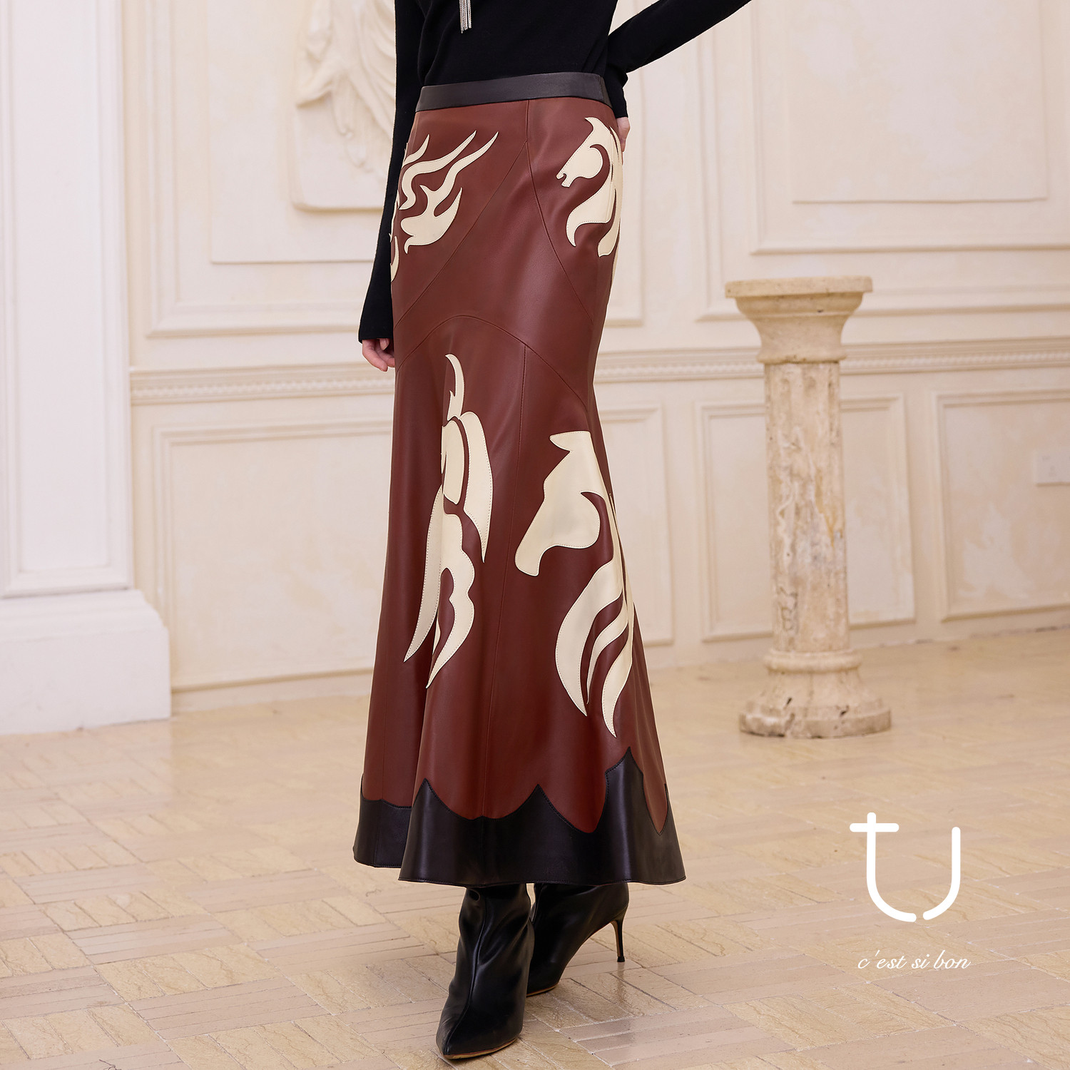 【新年系列】TU马年限定小羊皮高腰鱼尾半身裙26春季新款中长半裙,女装/女士精品,半身裙,淘宝优惠券,粉丝福利购,淘宝优惠卷