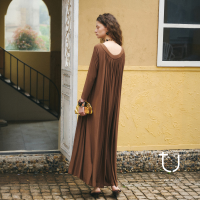 TU女装松弛大摆裙A字廓形长裙子