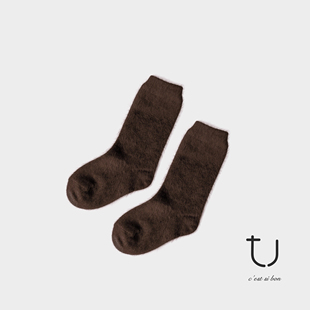 新款 TU女装 1oo牦牛绒拉绒针织袜子2025年冬季