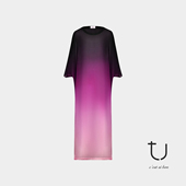 桑蚕丝纸片人连衣裙2026年春新款 TU女装 云憩胧影 渐变真丝长裙子