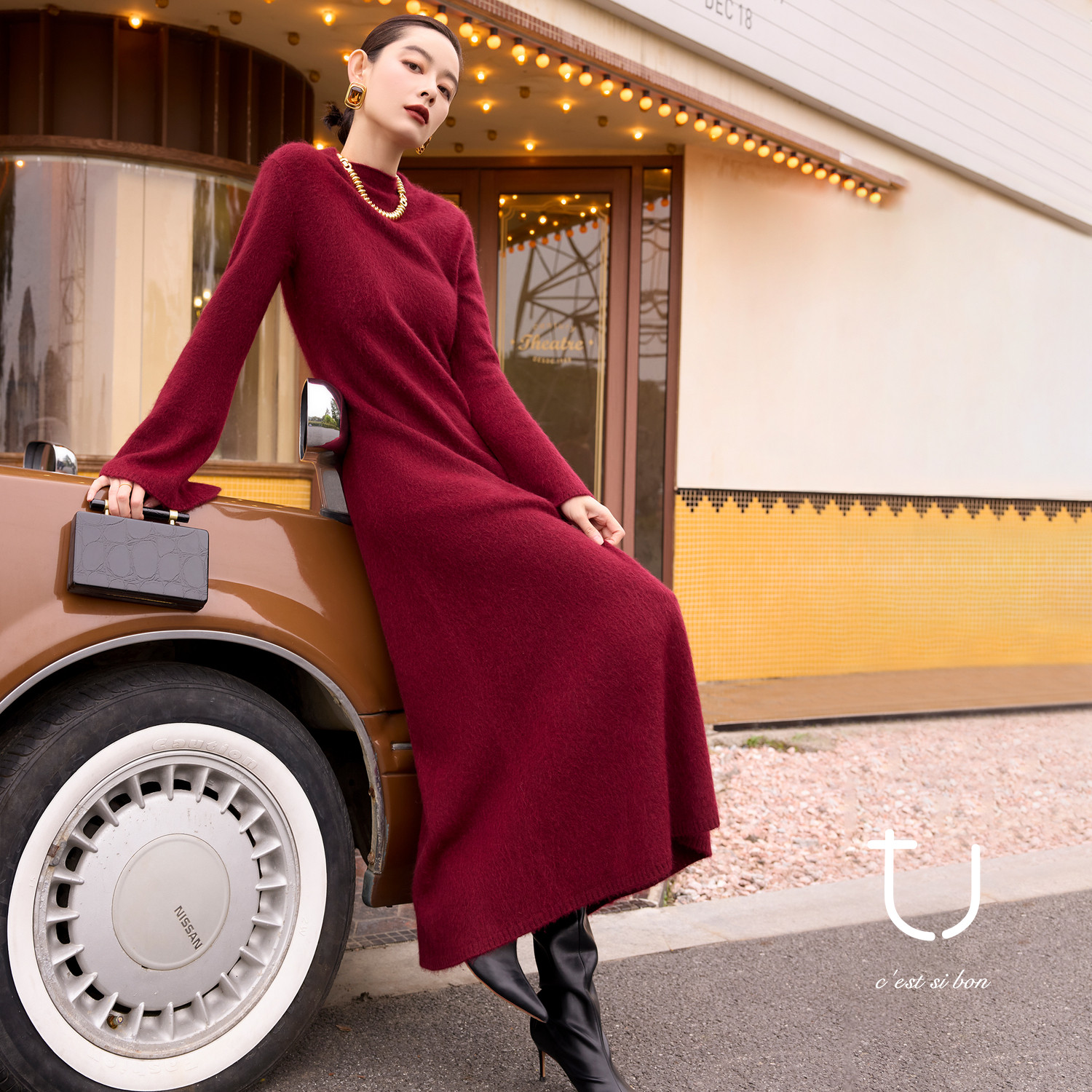 TU女装 赫斯缇雅 牦牛绒拉绒针织连衣裙松弛感内搭A字长裙子,女装/女士精品,连衣裙,淘宝优惠券,粉丝福利购,淘宝优惠卷