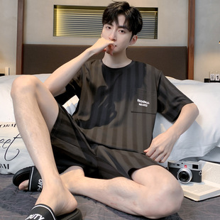 全棉纯棉睡衣男夏季纯棉短袖休闲男士家居服夏天薄款全棉大码家居