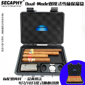 SEGAPHY双模式 便携雪茄盒存放10支 超薄塑料两用防水双向保湿