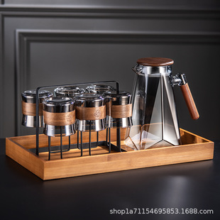 杯子轻奢高级感冷水壶水杯茶杯 家用待客玻璃杯茶壶现代简约套装