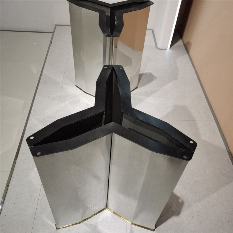 意式轻奢极简不锈钢餐桌腿支架底座大理石奢石桌脚长方形餐台底架