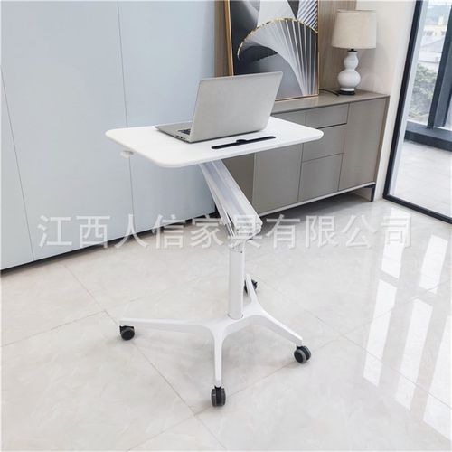 气动自动升降站立式可移动懒人电脑桌演讲台写字桌