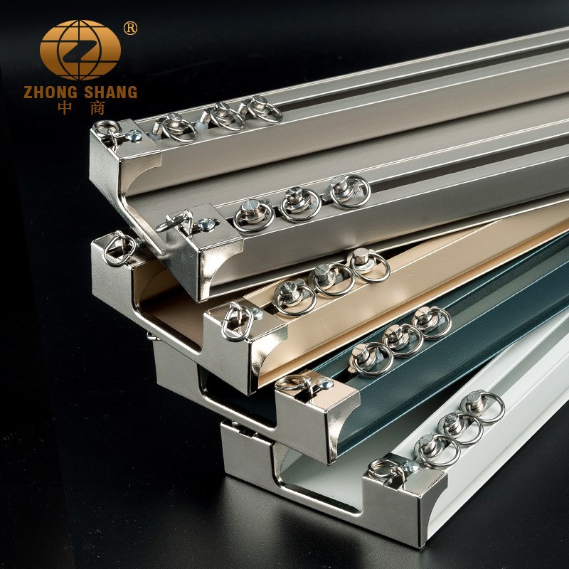 中商 窗帘配件双层双轨顶装 窗帘盒轨道 连体双轨窗帘轨道