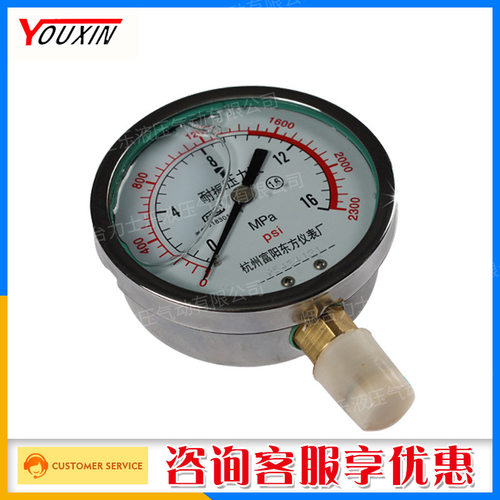 耐振压力表油压表螺纹连接现货供应量大价格更优惠YN100ZT*40
