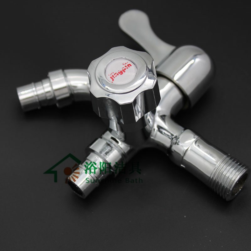 4分双用水龙头 双头单冷龙头 一进二出三通洗衣机拖把池两用