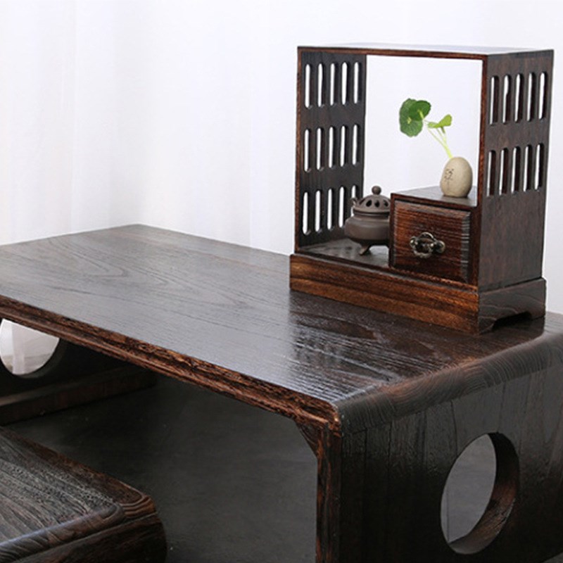 木制小茶盘家具榻榻米茶几飘窗 烧桐木茶托桌椅简约古典木制茶盘