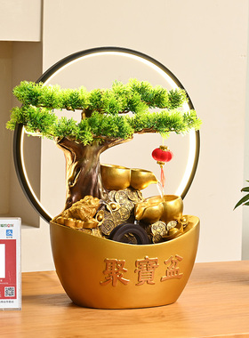 流水摆件循环水风水轮招财装饰品办公室客厅桌面景观店铺开业礼物