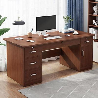 带锁办公桌椅电脑桌家用简约带抽屉台式单人办公室桌子组合职员