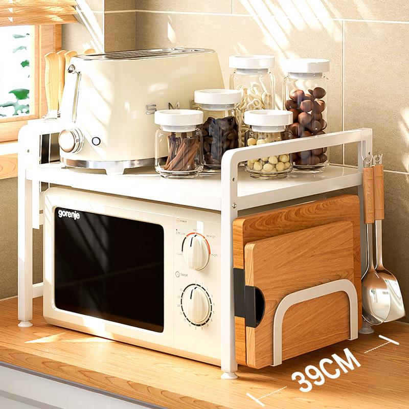 可伸缩厨房微波炉置物架烤箱架子家用多层桌面电饭锅调料收纳层架
