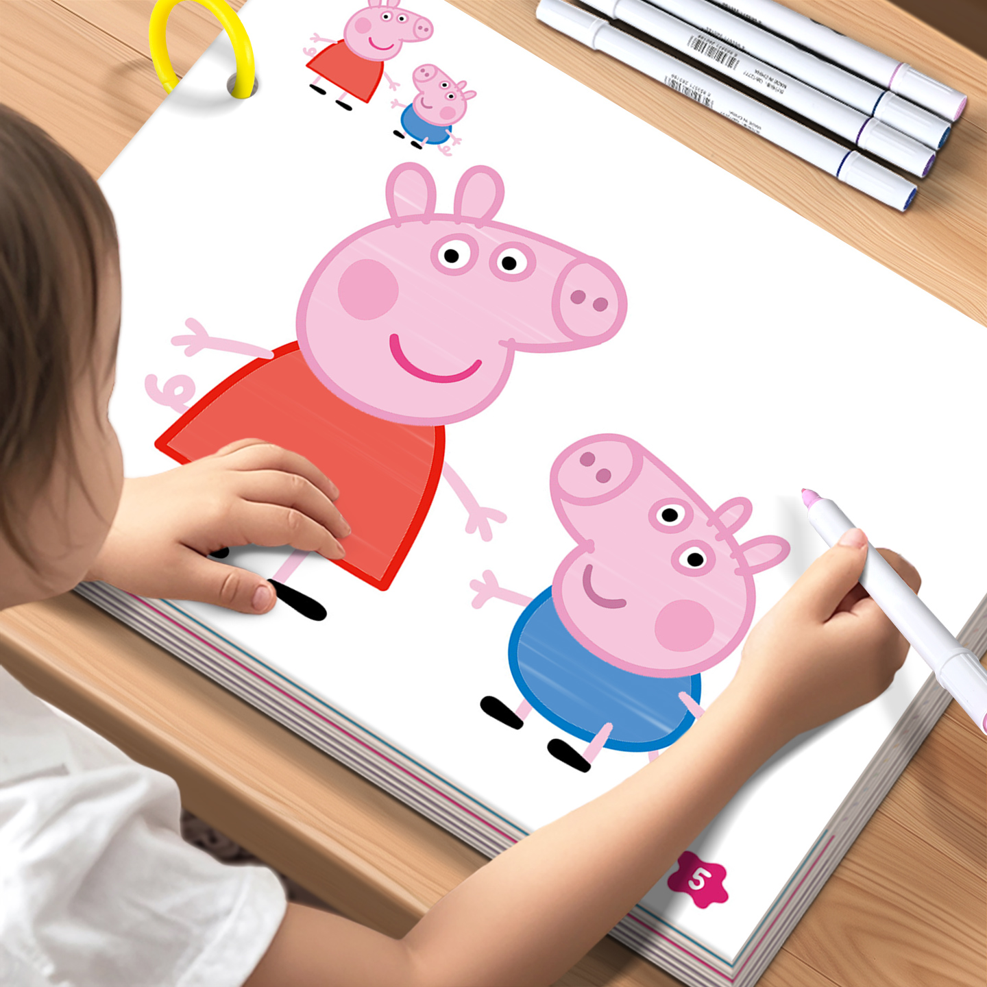 小猪佩奇涂色本儿童涂鸦绘画3岁6