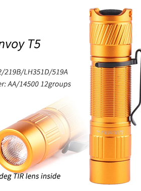 ConvoyT5橙手电筒，高显色，AA 14500，XPG2 219B 219C LH351
