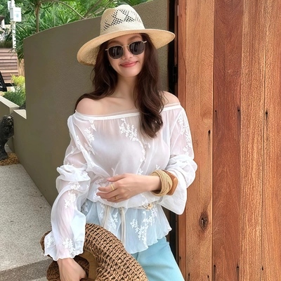 夏季高级感微透防晒上衣女