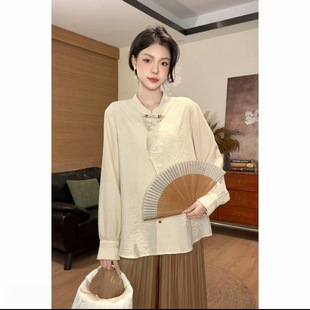 2026衬衫女春款新中式款式简约气质气质时尚百搭长袖上衣女打底衫