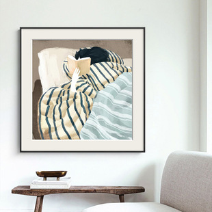 马蒂斯抽象派挂画设计师客厅样板间装饰画奶油风小众艺术卧室壁画