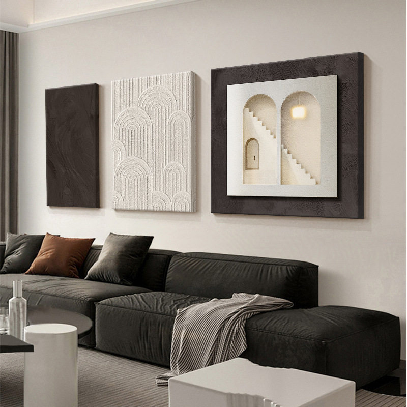 现代简约客厅装饰画意式黑白艺术抽象极简高级感沙发背景墙挂画,家居饰品,现代装饰画,淘宝优惠券,粉丝福利购,淘宝优惠卷