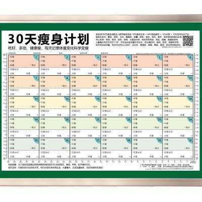 减肥自律365天100天21天每日目标墙贴计划表竖版拖延