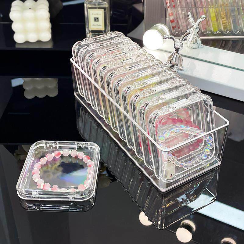 防氧化首饰盒子可携式透明压克力手镯链饰品文玩串珠水晶手串收纳