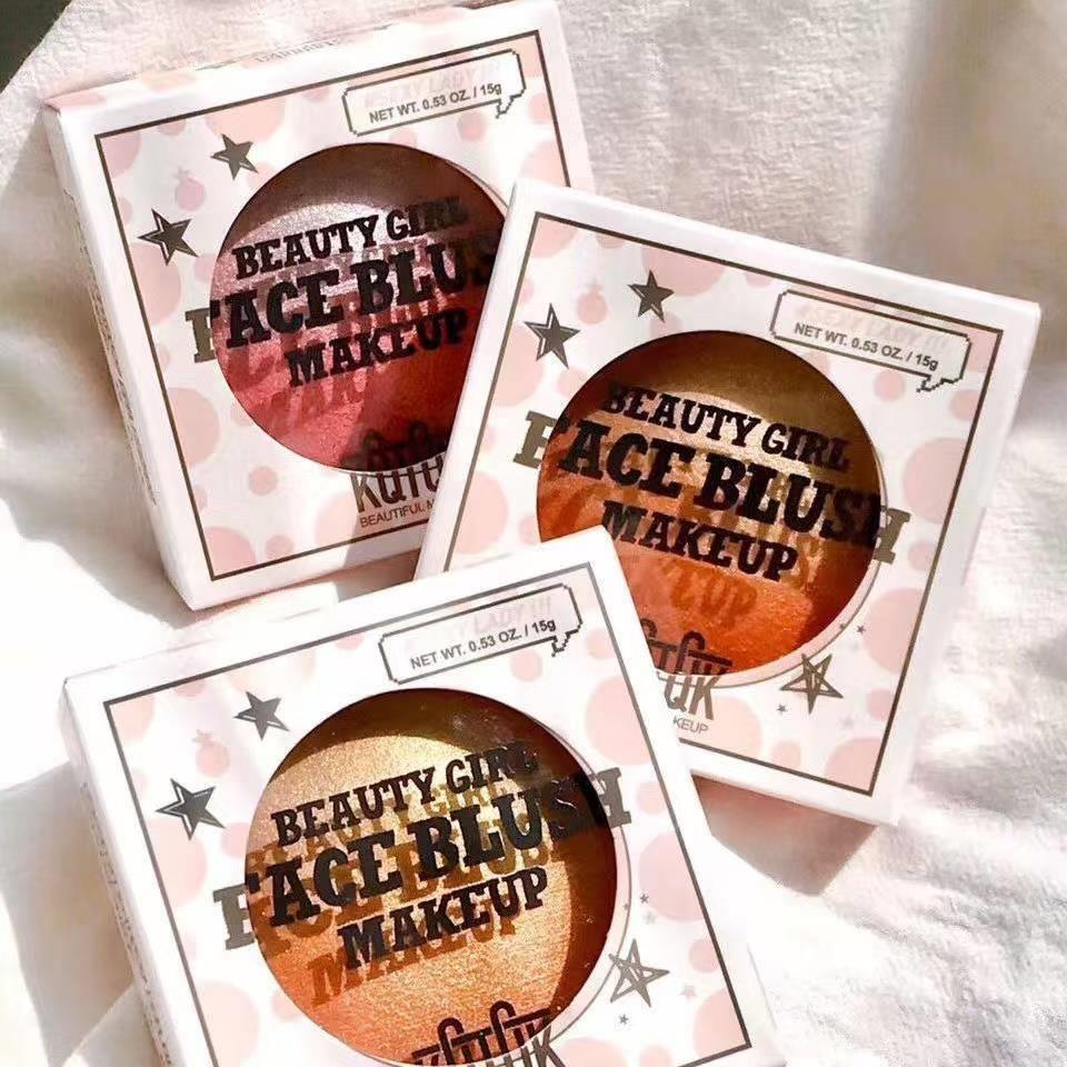 正品Bingo自然的彩妆 烘焙高光腮红二合一渐层晒红偏光烤粉彩虹