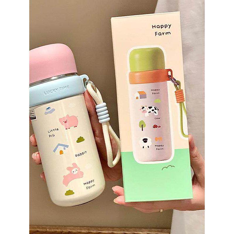 日本小巧，便携，可爱的女孩保温杯，漂亮的学生上学，水杯，水壶