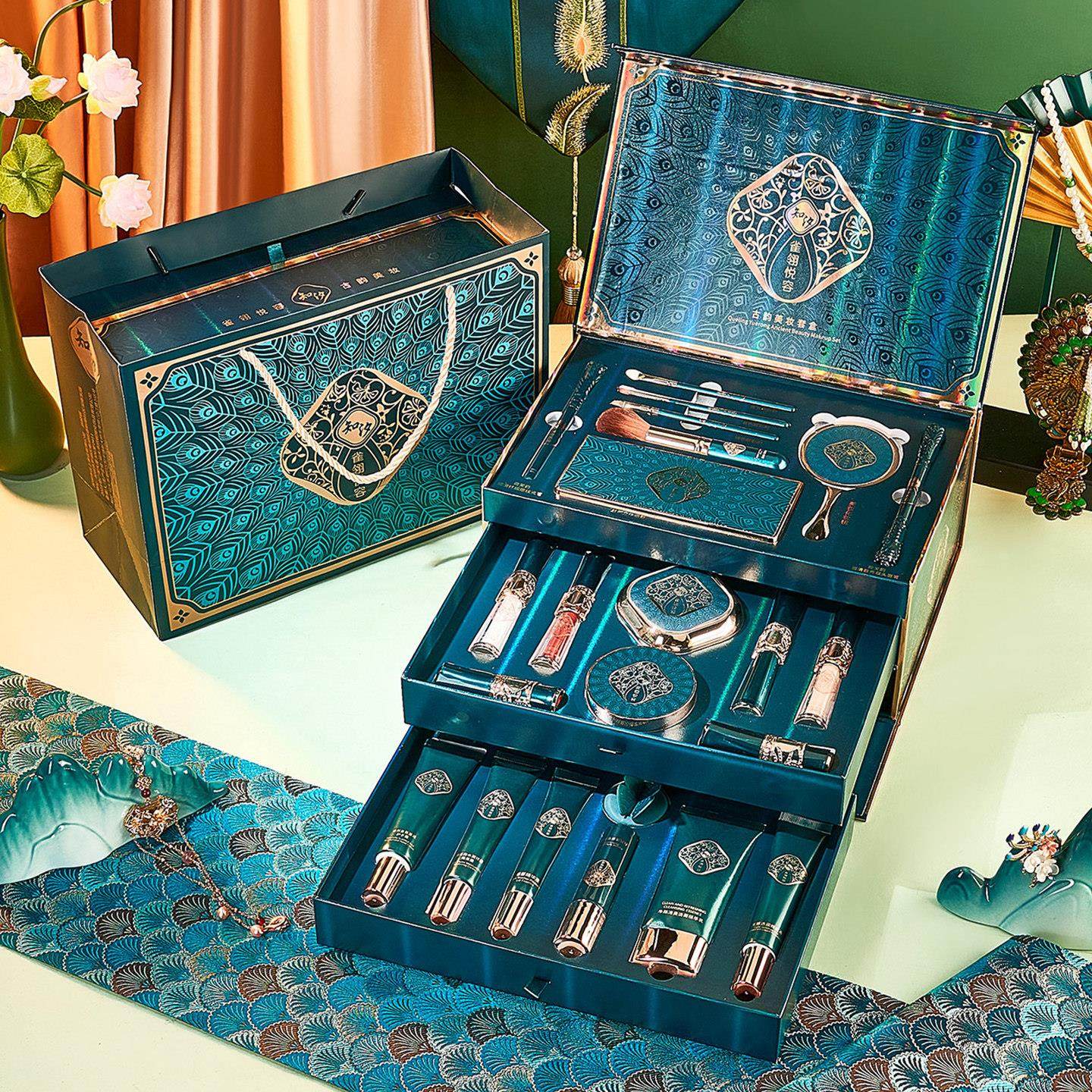 国风彩妆套装套盒化妆品全套正品节日送女友情人节一整套口红礼盒