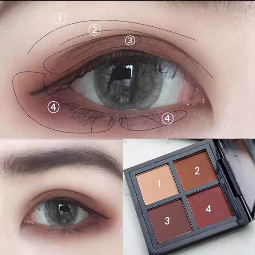 品牌正品四色眼影盘2025新款全哑光大地色秋冬暖色系眼影小巧可携