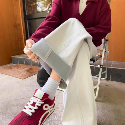 高腰牛仔裤修身显瘦显高2025新款加绒宽松百搭直筒保暖裤子女款冬