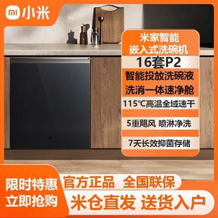 小米米家智能嵌入式洗碗机16套P2全自动家用厨房大容量洗消存一体