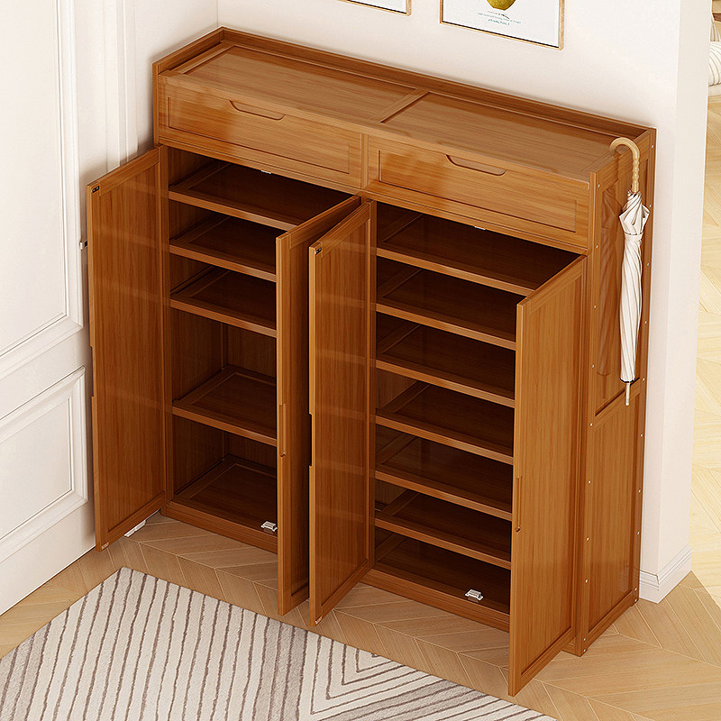 楠竹鞋柜多层家用入户门口鞋子储物柜防尘收纳神器室内阳台鞋架子