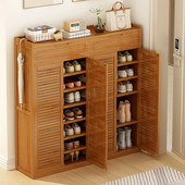 家用门口鞋 架 入户室内门厅高档走廊进门置物楠竹鞋 柜新款 2024爆款